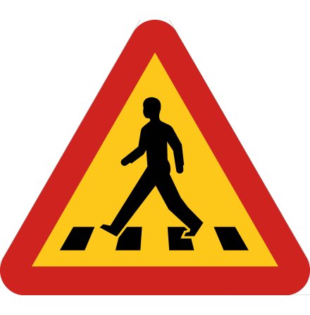 Varning fr vergngsstlle - Varningsskylt