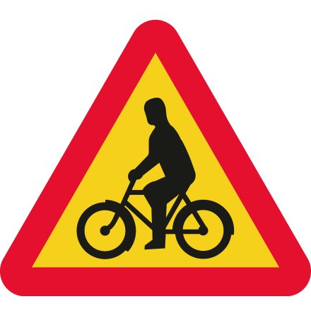 Varning för cyklande - Varningsskylt