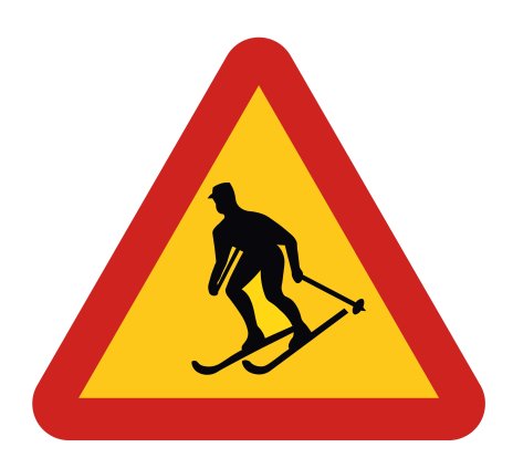 Varning för skidåkare - Varningsskylt