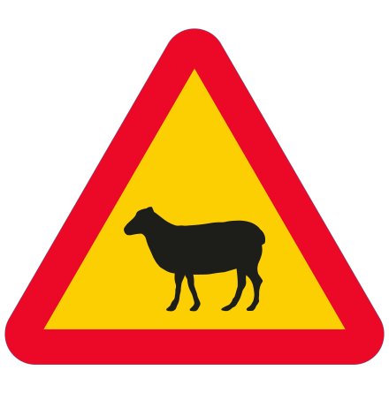 Varning för får - Varningsskylt