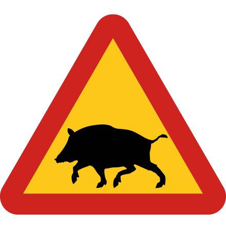 Varning för vildsvin - Varningsskylt