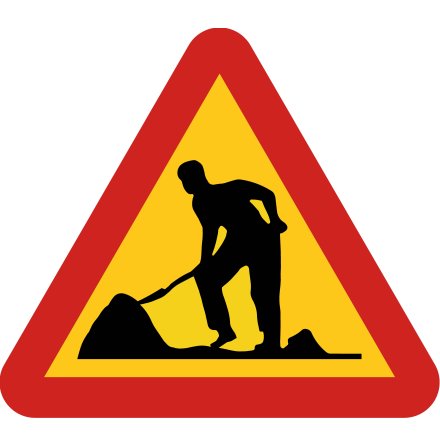 Varning för vägarbete - Varningsskylt