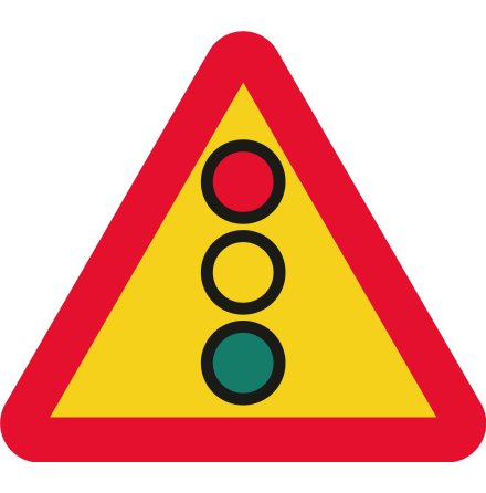 Varning för flerfärgssignal - Varningsskylt