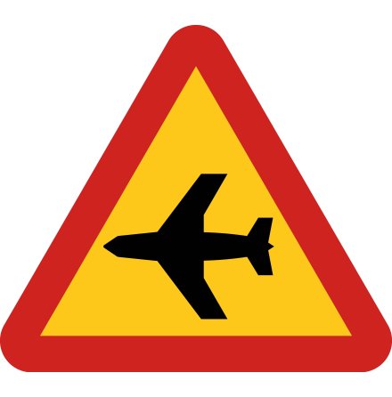 Lågt flygande flygplan - Varningsskylt