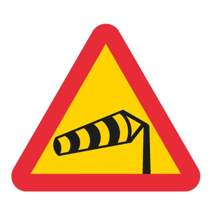 Varning för sidvind - Varningsskylt