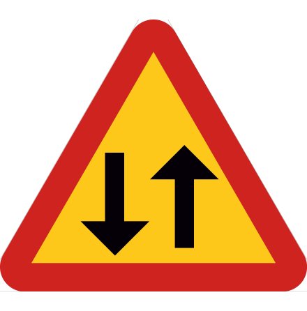 Varning för mötande trafik - Varningsskylt