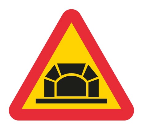 Varning för tunnel - Varningsskylt