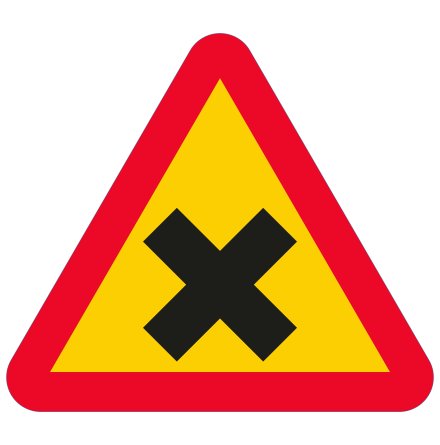 Varning för vägkorsning - Varningsskylt