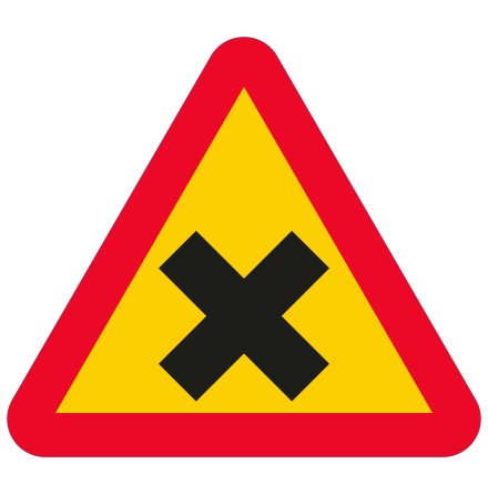 Varning fr vgkorsning - Varningsskylt
