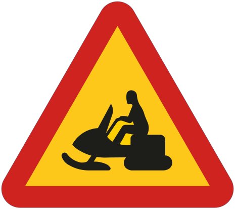Varning för skotertrafik - Varningsskylt