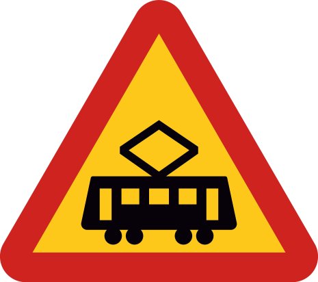 Korsning spårvagn - Varningsskylt