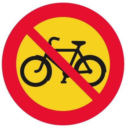 Förbud mot trafik med cykel och moped klass II - Förbudsskylt