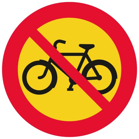 Förbud mot trafik med cykel och moped klass II - Förbudsskylt