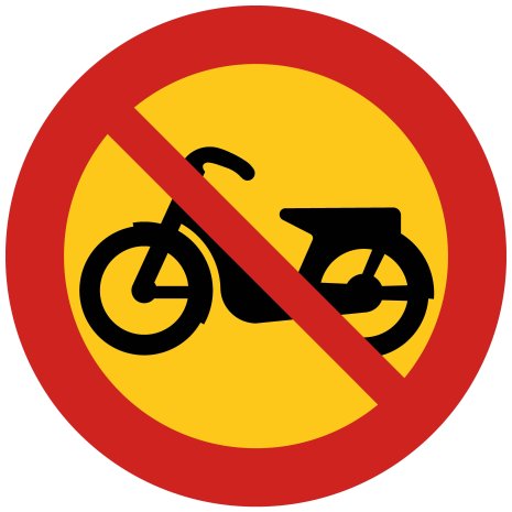 Förbud mot trafik med moped klass II - Förbudsskylt