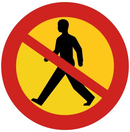 Förbud mot gångtrafik - Förbudsskylt