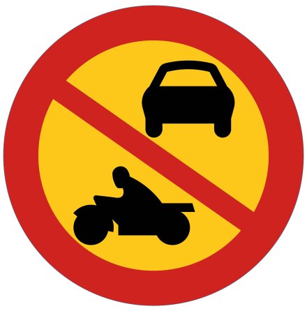 Förbud mot motortrafik utom moped klass II - Förbudsskylt