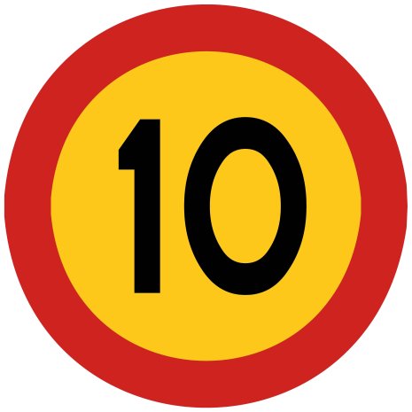 Hastighetsbegränsning 10 kmh