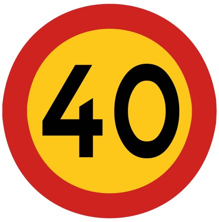 Hastighetsbegränsning 40 kmh