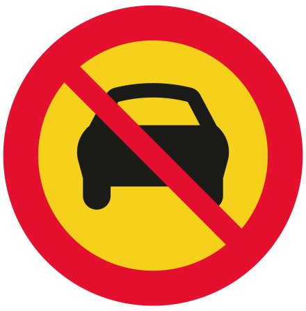 Förbud trafik med mer än två hjul EG-N (1.2.4) - Förbudsskylt