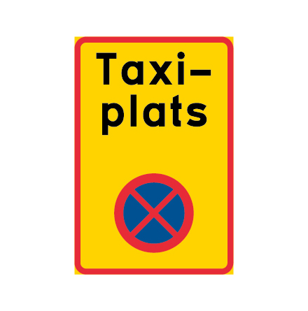 ndamlsplats - taxi, N-EG - Frbudsskylt