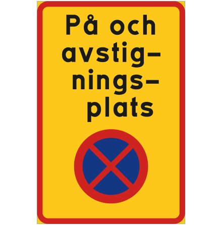 ndamlsplats - p och avstigning, N-EG - Frbudsskylt
