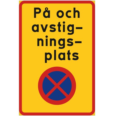 ndamlsplats - p och avstigning, N-EG - Frbudsskylt