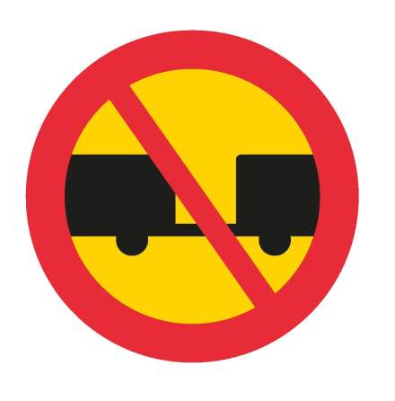 Förbud fordon med släp EG-N (1.2.6) - Förbudsskylt