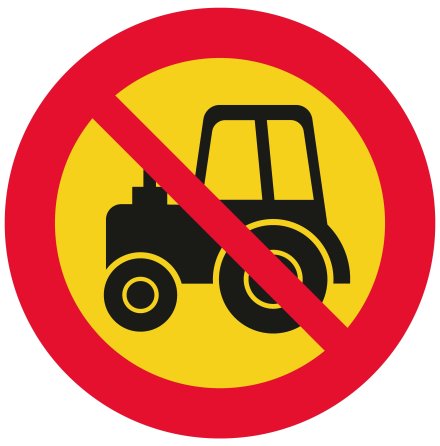 Förbud traktor klass 2 EG-N (1.2.8) - Förbudsskylt