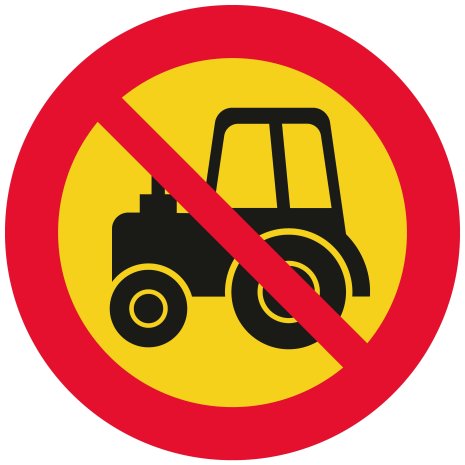 Förbud traktor klass 2 EG-N (1.2.8) - Förbudsskylt