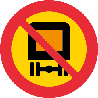 Förbud mot trafik med fordon lastat med farligt gods EG-N - Förbudsskylt