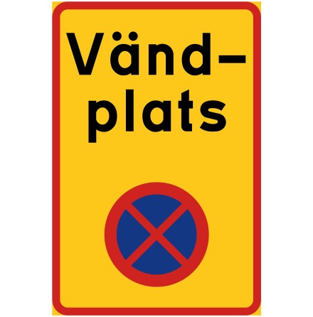 Vndplats (frbud stanna) N-EG - Frbudsskylt